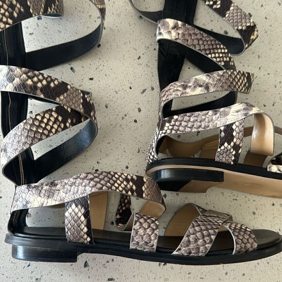 MICHAEL Michael Kors Darby Leather Snake Printed Tall Gladiator Sandals Size 8M - Picture 6 of 16